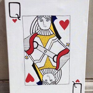 Unframed Original Art on Canvas "Queen of Hearts" 18" x 24"